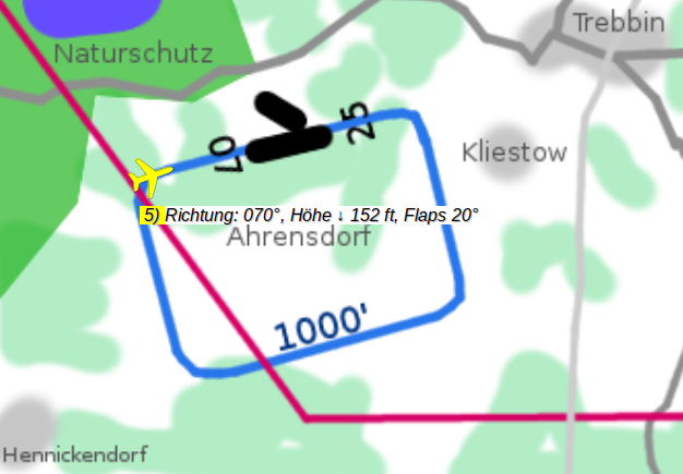 Ausschnitt Anflugkarte EDAZ für Platzrunde